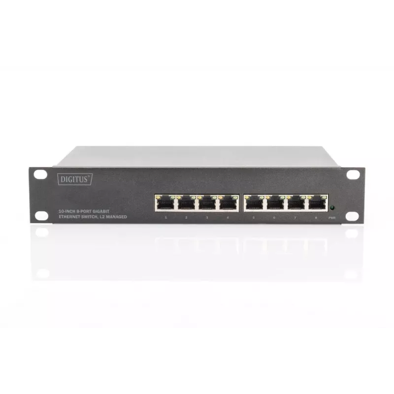 DIGITUS L2 pārvaldāms Gigabit Ethernet slēdzis 8 portu, 10 collu