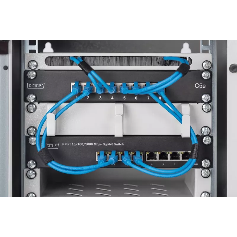 DIGITUS L2 pārvaldīts Gigabit Ethernet PoE slēdzis, 8 porti PoE, 10 collu, 80 W PoE budžets