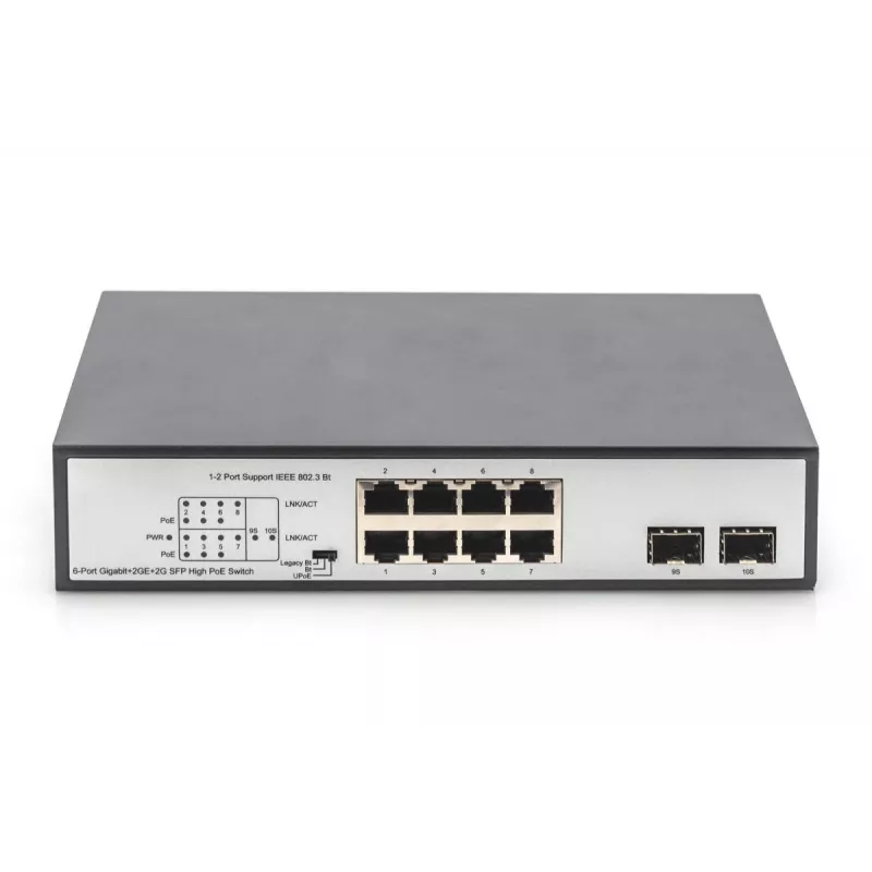 Nepārvaldāms slēdzis Digitus DN-95140 8-Portu Gigabit PoE