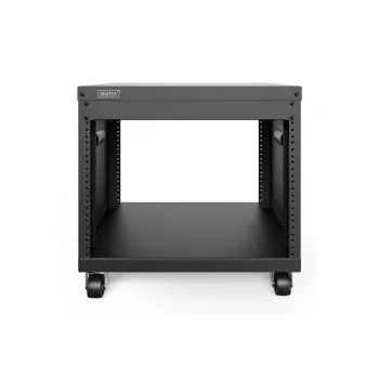DIGITUS 8U AVS plaukts 420x507x460mm vītņotas montāžas atveres ritentiņi melns