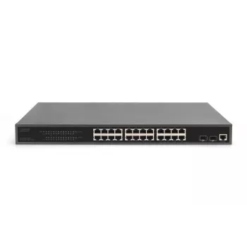 DIGITUS Gigabit Ethernet Switch with PoE Injector 24 Port L2 Managed 2 SFP Upload