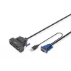 DIGITUS modularizēta 43,2 cm (19 collu) HD TFT konsole ar 1 VGA pieslēgvietu. RAL 9005 melna - GE klaviatūra