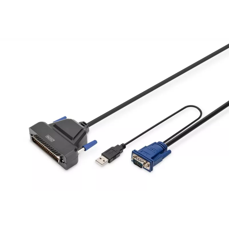 DIGITUS modularizēta 43,2 cm (19 collu) HD TFT konsole ar 1 VGA pieslēgvietu. RAL 9005 melna - GE klaviatūra