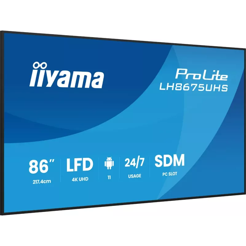 Digitālās izkārtnes displejs iiyama 86 collu 4K UHD LCD Android 24/7