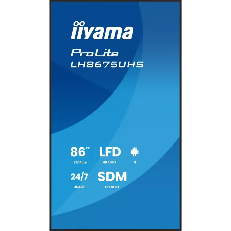 Digitālās izkārtnes displejs iiyama 86 collu 4K UHD LCD Android 24/7