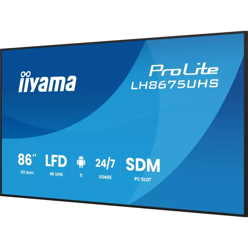Digitālās izkārtnes displejs iiyama 86 collu 4K UHD LCD Android 24/7