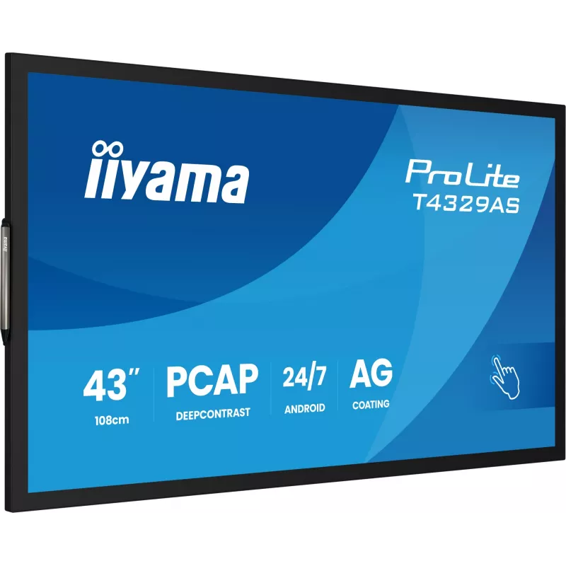 iiyama T4329AS-B1AG datora monitors 108 cm (42,5 collas) 3840 x 2160 pikseļi 4K Ultra HD LED skārienekrāns Melns