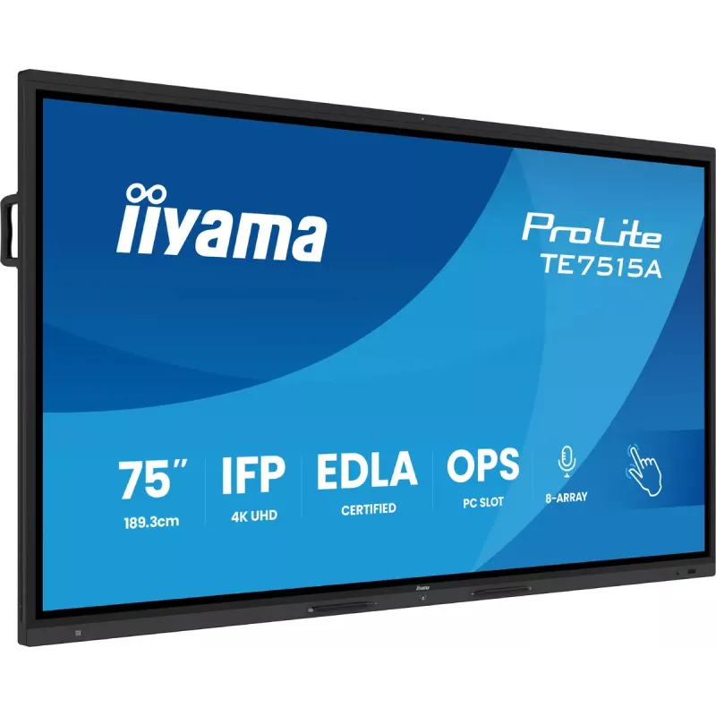 Digitālās izkārtnes plakanais panelis iiyama TE7515A-B1AG 74.5 collu skārienekrāns 4K Ultra HD