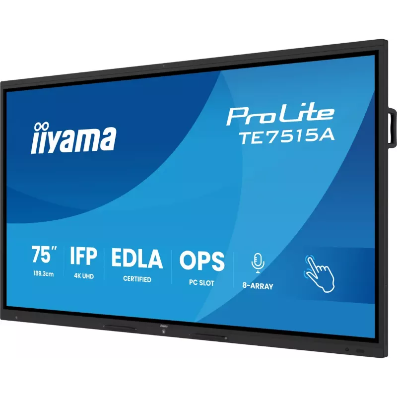 Digitālās izkārtnes plakanais panelis iiyama TE7515A-B1AG 74.5 collu skārienekrāns 4K Ultra HD