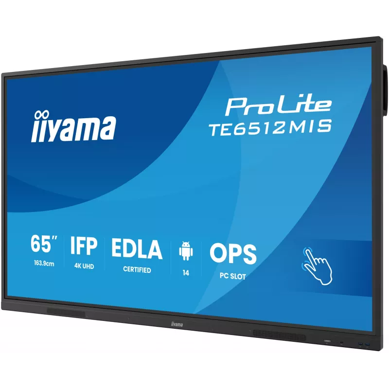iiyama TE6512MIS-B4AG Signāla displejs Kioska dizains 165,1 cm (65 collas) LCD Wi-Fi 400 cd/m² 4K Ultra HD Melns Skārienekrāns Iebūvēts procesors Android 24/7