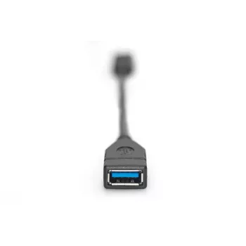 DIGITUS USB Type-C adaptera kabelis, OTG, Type C - A M/F, 15cm Super Speed Melns