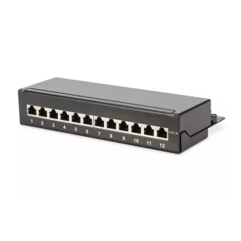 Patch Panel Digitus Desktop CAT 6A EA klase Shielded Melns