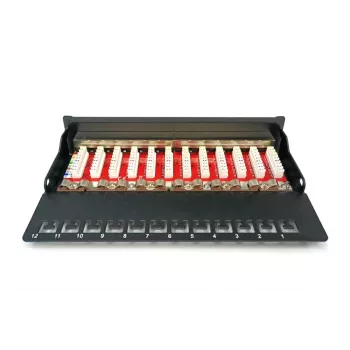 Patch Panel Digitus Desktop CAT 6A EA klase Shielded Melns