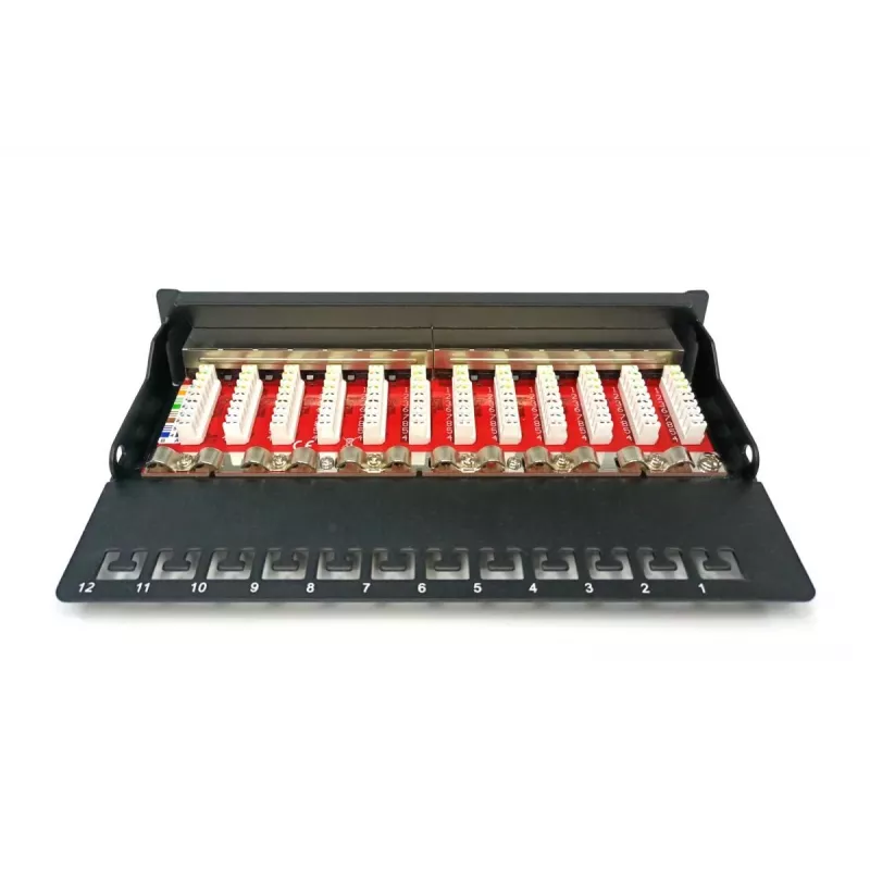 Patch Panel Digitus Desktop CAT 6A EA klase Shielded Melns