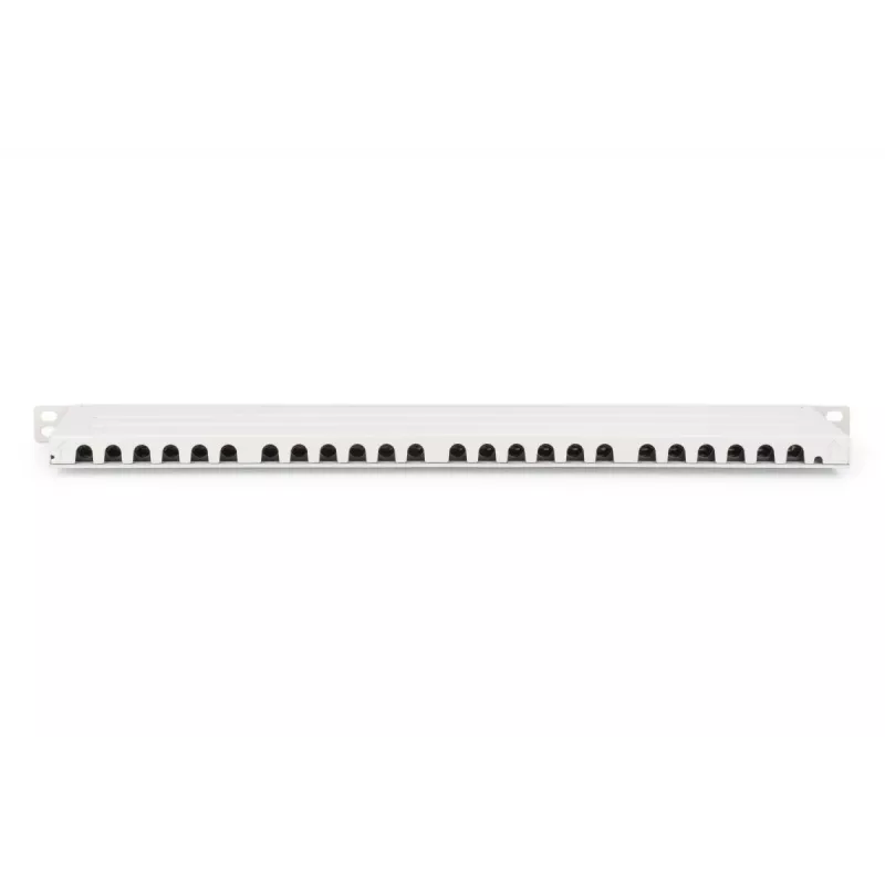 DIGITUS Sadales panelis CAT6A EA ekranēts, 24-portu RJ45 putekļu vāciņš, 8P8C, 0.5U, pelēks RAL 7035