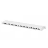 DIGITUS Sadales panelis CAT6A EA ekranēts, 24-portu RJ45 putekļu vāciņš, 8P8C, 0.5U, pelēks RAL 7035