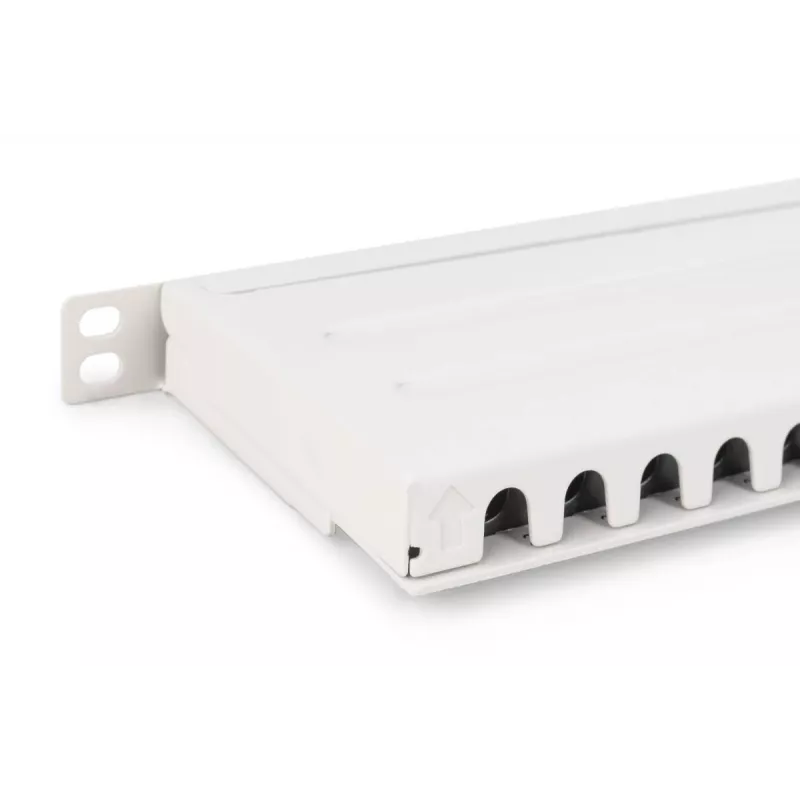 DIGITUS Sadales panelis CAT6A EA ekranēts, 24-portu RJ45 putekļu vāciņš, 8P8C, 0.5U, pelēks RAL 7035