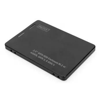 DIGITUS HDD korpuss 2,5 collu SATA — M.2 vai mSATA SATA 3 6 Gbit/s, rakstīšanas ātrums līdz 520 MB/s