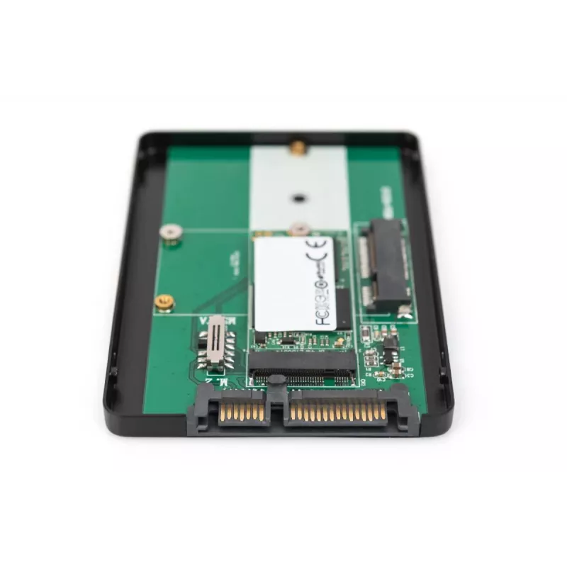 DIGITUS HDD korpuss 2,5 collu SATA — M.2 vai mSATA SATA 3 6 Gbit/s, rakstīšanas ātrums līdz 520 MB/s