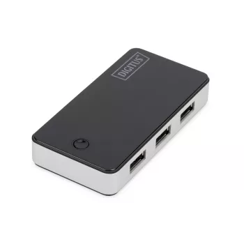DIGITUS USB-hubs 4 portu USB 3.0 ārējais, melns, spīdīgs
