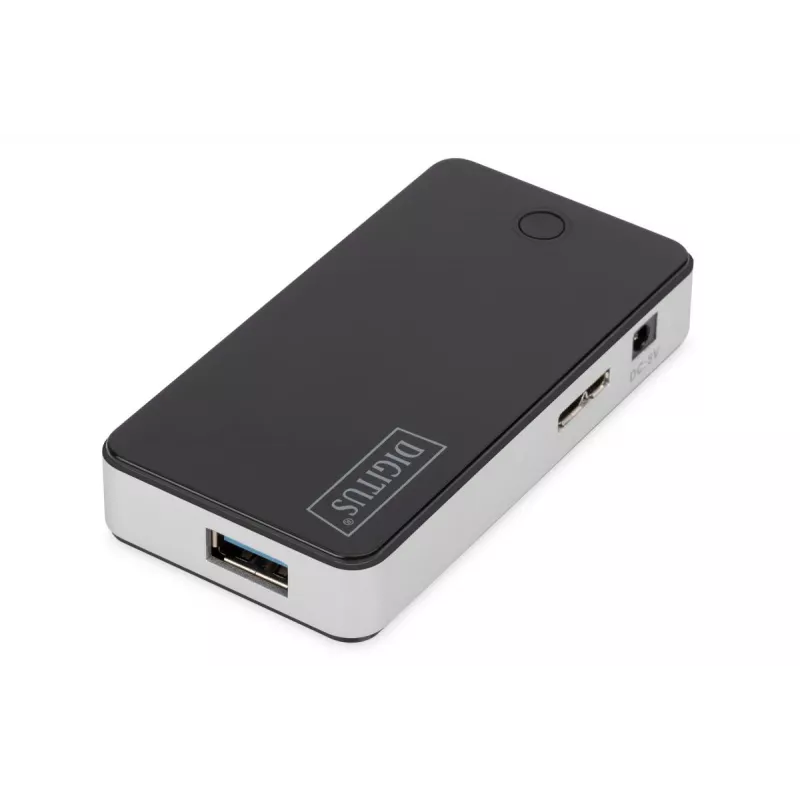 DIGITUS USB-hubs 4 portu USB 3.0 ārējais, melns, spīdīgs