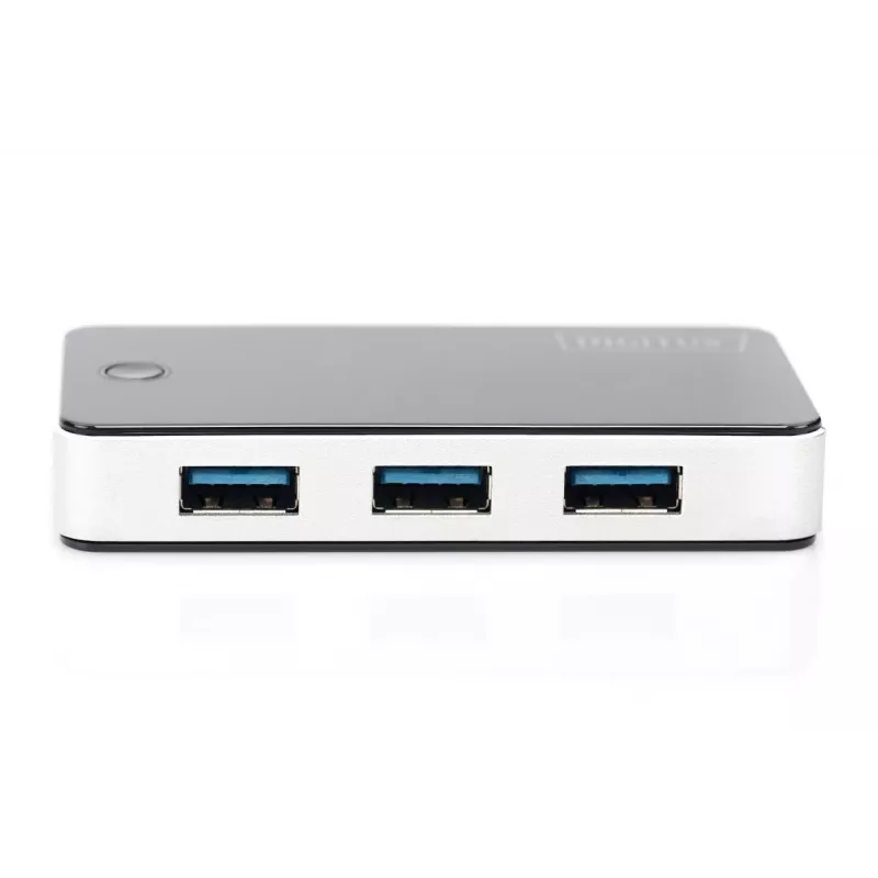 DIGITUS USB-hubs 4 portu USB 3.0 ārējais, melns, spīdīgs