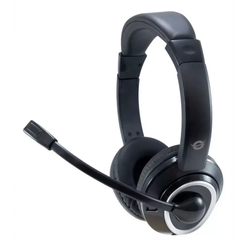 Conceptronic POLONA02B austiņas/headset ar vadu, galvas siksnas, paredzēts spēlēm, melns