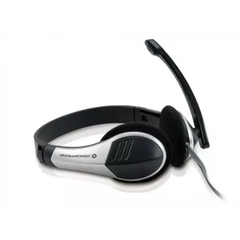 Conceptronic Allround Stereo austiņas, vadu, 20–22000 Hz, birojam/zvanu centram, 111 g, austiņas, melnas, sudrabotas