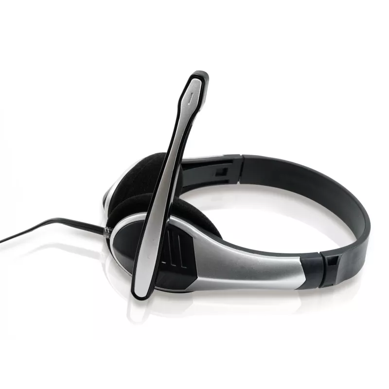 Conceptronic Allround Stereo austiņas, vadu, 20–22000 Hz, birojam/zvanu centram, 111 g, austiņas, melnas, sudrabotas
