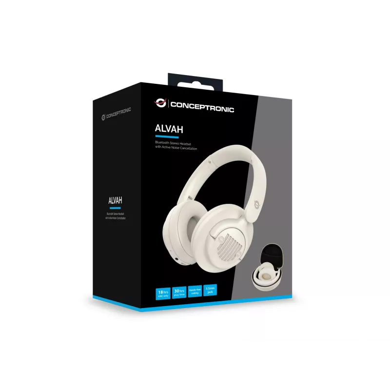 Conceptronic ALVAH02C Bluetooth Stereo Austiņas ar aktīvo trokšņu slāpēšanu