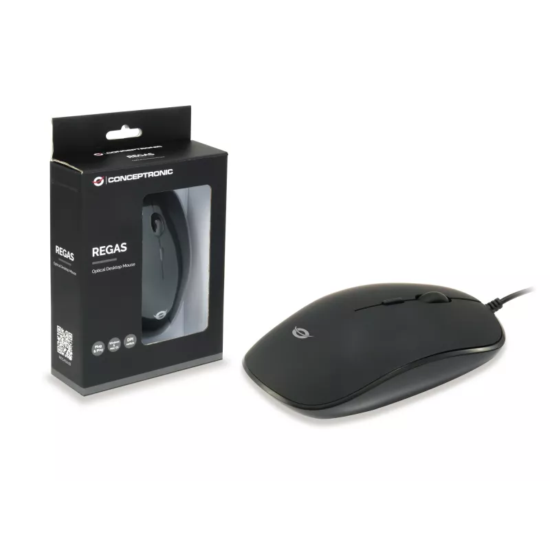Conceptronic REGAS01B pele Birojam Piemērota abām rokām USB A tipa Optiskā 1200 DPI