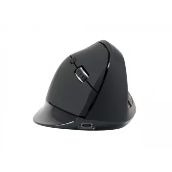 Conceptronic LORCAN ERGO 6 pogu ergonomiskā Bluetooth pele, labā roka, vertikāls dizains, optiska, Bluetooth, 1600 DPI, melna