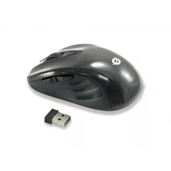 Conceptronic CLLM5BTRVWL 6 pogu bezvadu ceļojumu pele, labroku, optiskā, RF bezvadu, 1600 DPI, melna