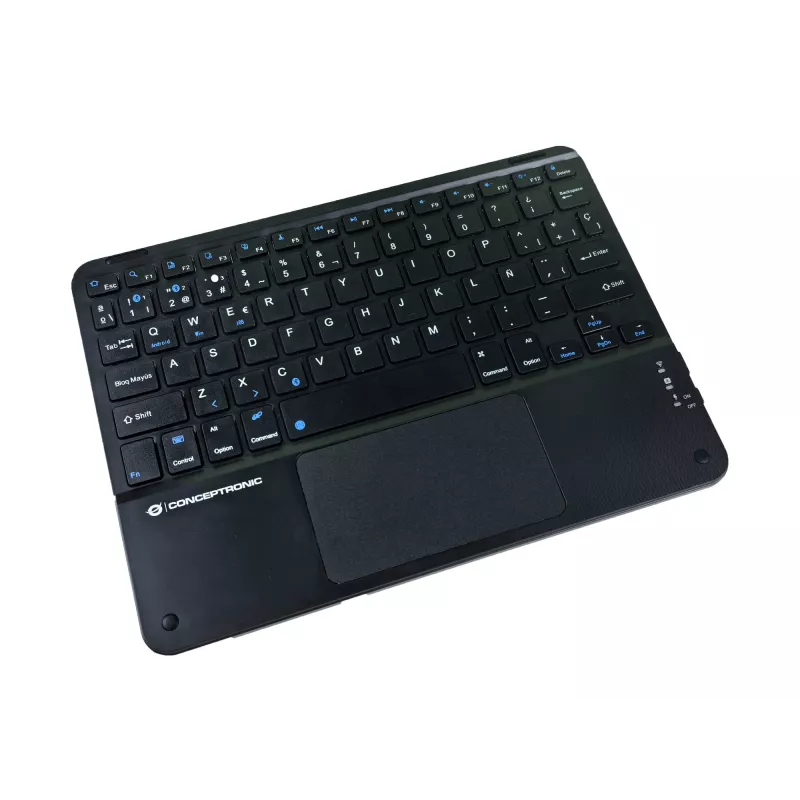 Conceptronic TOBIN01BES 10 collu Bluetooth skārienpaliktņa tastatūra, QWERTY spāņu