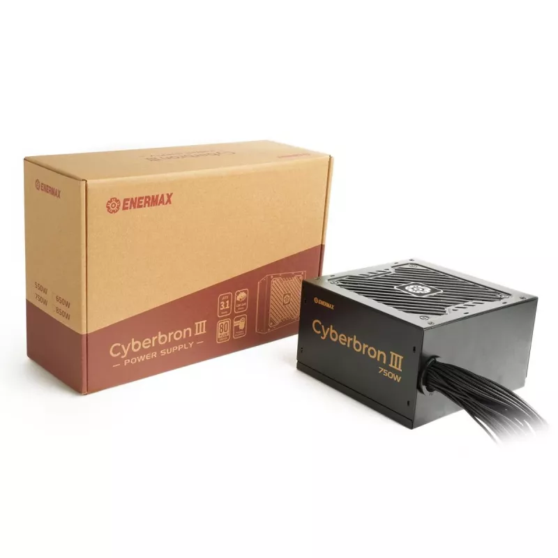Barošanas bloks ENERMAX EMB750EWT-NAC 750 W, ATX 20+4 pin, nemodulārs, 80 PLUS Bronze, melns, 120 mm ventilators