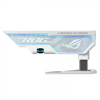Grafiskās kartes turētājs ASUS ROG Herculx Universal balta — 0,5 m garums, atbalsta 1 GPU, daudzkrāsu apgaismojums