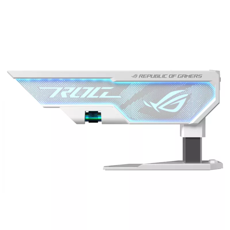 Grafiskās kartes turētājs ASUS ROG Herculx Universal balta — 0,5 m garums, atbalsta 1 GPU, daudzkrāsu apgaismojums