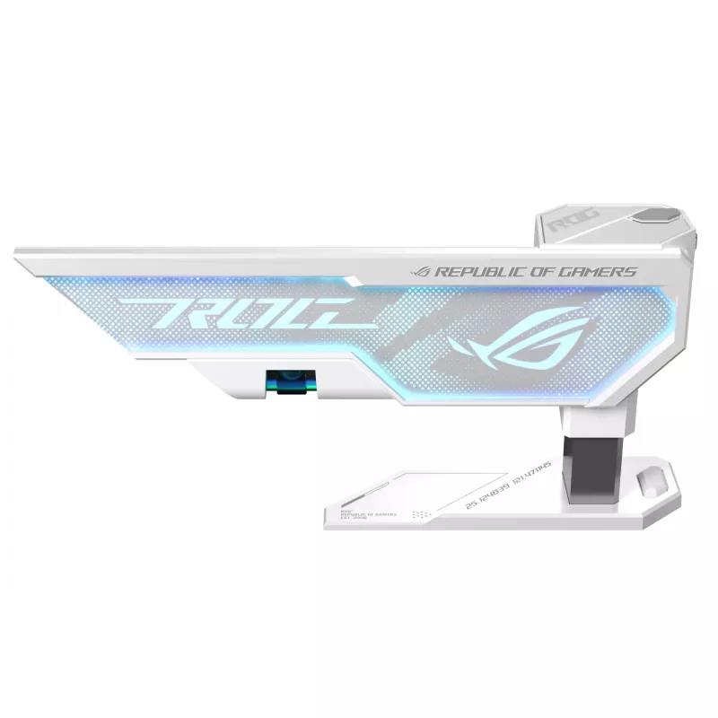 Grafiskās kartes turētājs ASUS ROG Herculx Universal balta — 0,5 m garums, atbalsta 1 GPU, daudzkrāsu apgaismojums