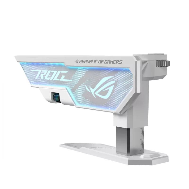 Grafiskās kartes turētājs ASUS ROG Herculx Universal balta — 0,5 m garums, atbalsta 1 GPU, daudzkrāsu apgaismojums