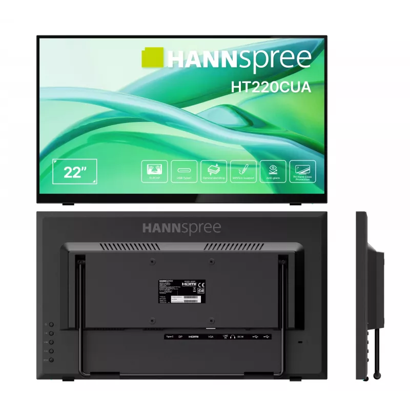 Hannspree HT220CUA datora monitors 54,5 cm (21,4 collas) 1920 x 1080 pikseļi Full HD LED skārienekrāns Melns