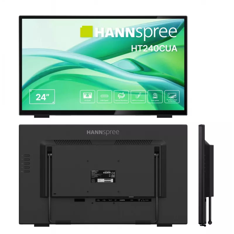 Hannspree HT240CUA datora monitors 60,5 cm (23,8 collas) 1920 x 1080 pikseļi Full HD LED skārienekrāns Melns