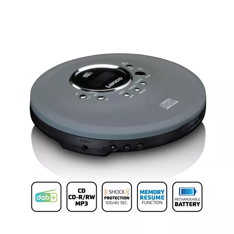 Personīgais CD atskaņotājs Lenco CD-400GY Antracīta krāsa MP3 atbalsts Triecienizturīgs 40s