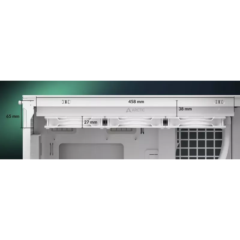 Viss vienā CPU šķidruma dzesētājs Arctic Liquid Freezer III Pro 420 A-RGB (Balts) — 140 mm ventilatori, daudzkontaktu LGA1700/AM4/AM5