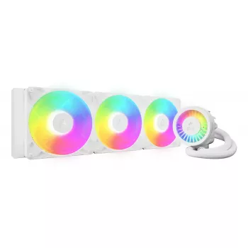 Viss vienā CPU šķidruma dzesētājs Arctic Liquid Freezer III Pro 420 A-RGB (Balts) — 140 mm ventilatori, daudzkontaktu LGA1700/AM4/AM5