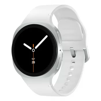 Samsung Galaxy Watch8 SM-L320 40 mm viedpulkstenis, 3,3 cm (1,3 collu) AMOLED 438 x 438, skārienekrāns, 32 GB, Wi-Fi, Bluetooth, GPS, Wear OS, sudraba krāsā