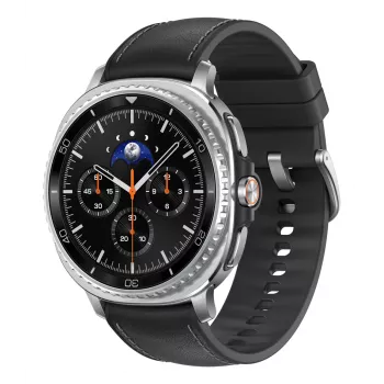 Samsung Galaxy Watch8 Classic 46mm Melns Bluetooth/Wi-Fi Hibrīda eko-ādas siksniņa S/M/L (SM-L500NZKADBT)