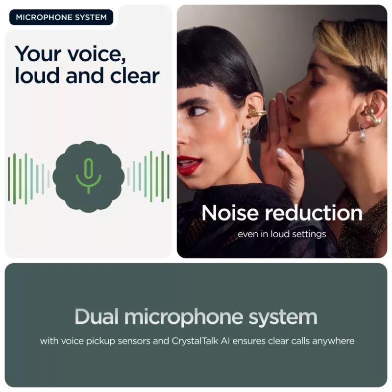 Motorola moto buds loop austiņas ar mikrofonu bezvadu ausu āķis zvani/mūzika/sports/ikdiena zaļa