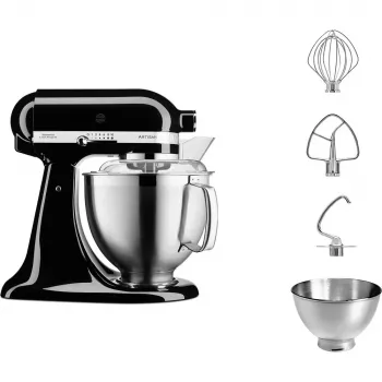 KitchenAid food processor Artisan 5KSM185PS — 4.8 L stainless steel bowl, 300 W, 10 speeds, Melns