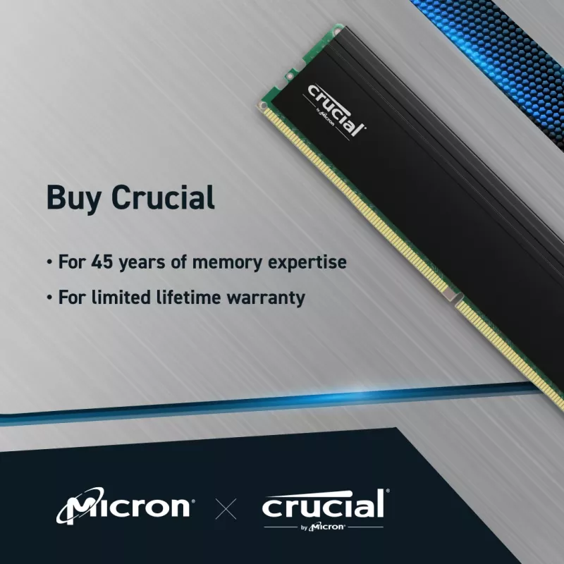 Crucial Pro 32GB DDR4-3200 CL22 UDIMM galddatora atmiņa (CP32G4DFRA32A)