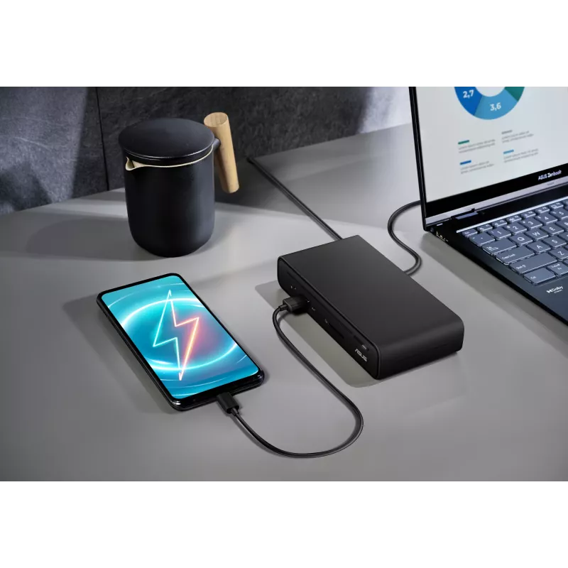 ASUS Triple Display USB-C Dock Duo DC301 ar vadu melns